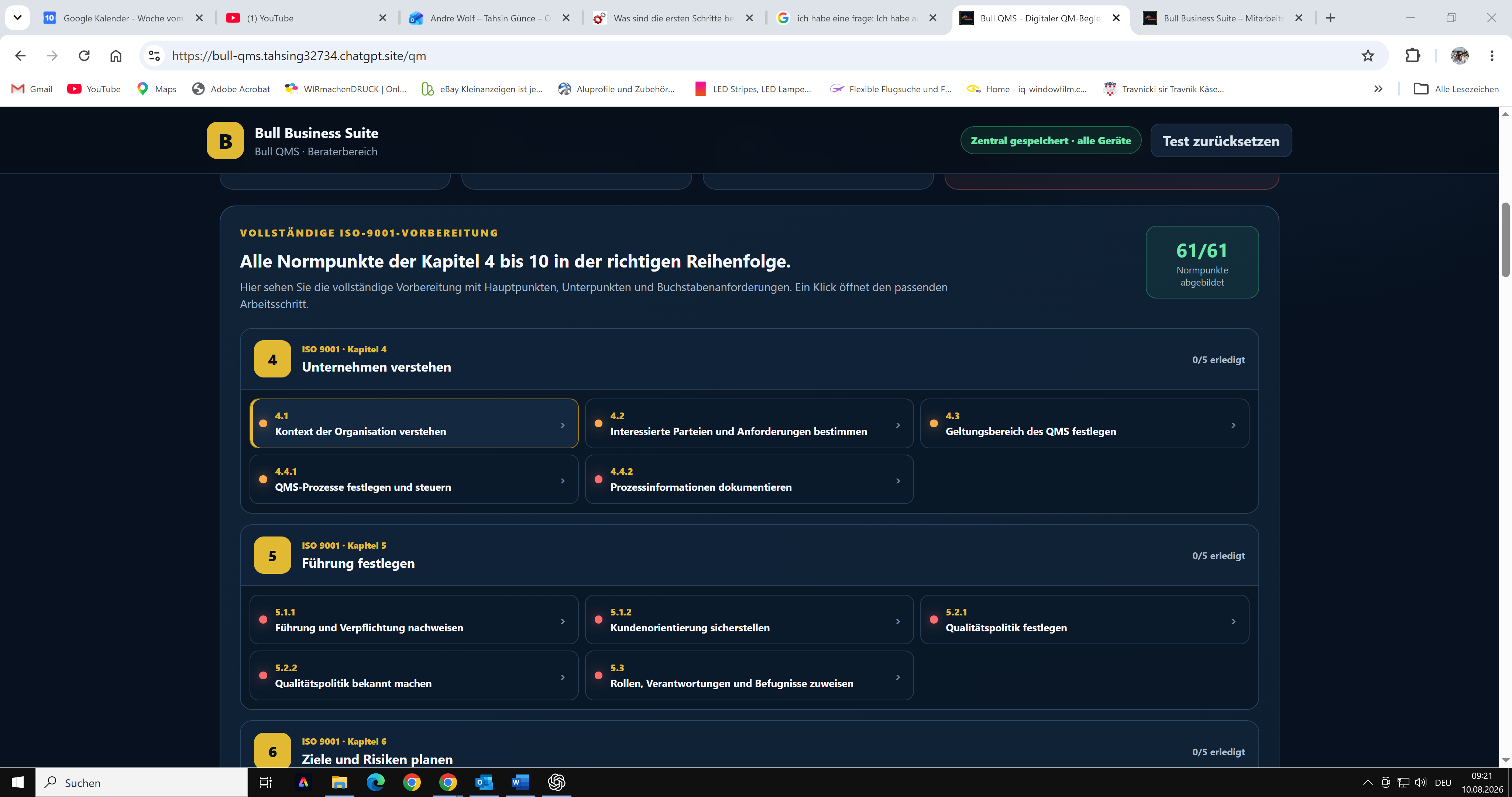 Anforderungen Schritt für Schritt bearbeiten