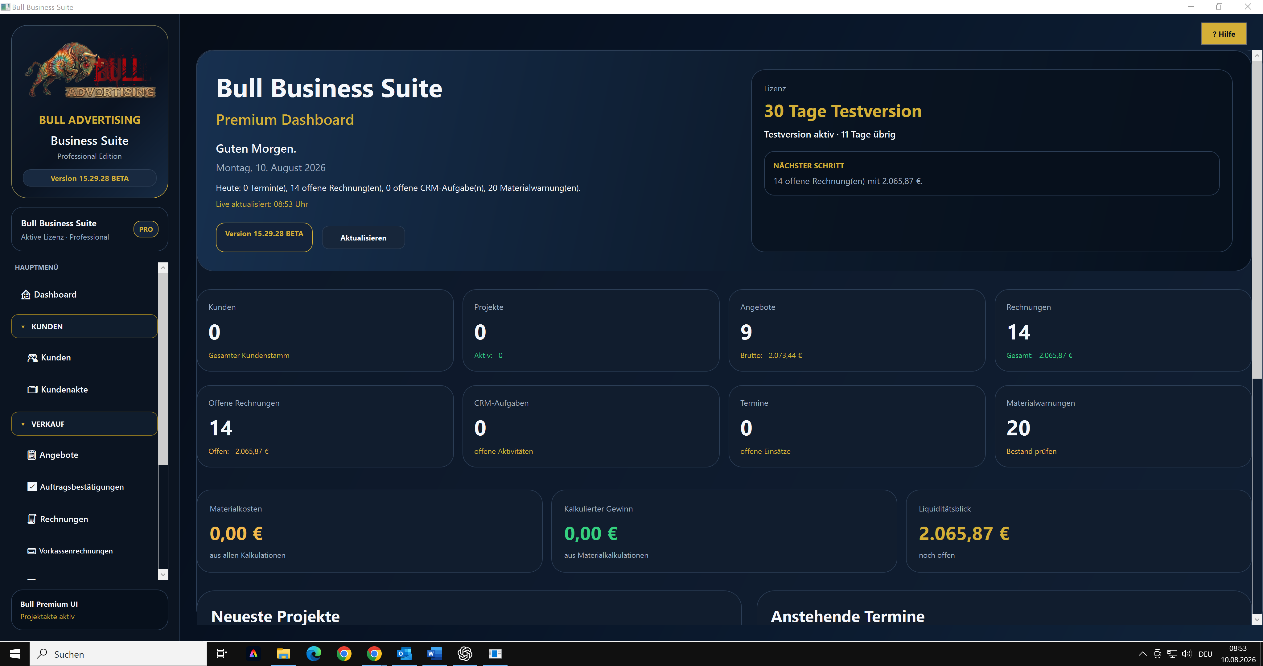 Bull Business Suite: teklifler, faturalar ve görevler